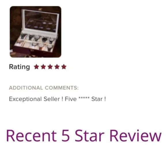 Cherry Watch Display Box, 12 Compartment Glass Top - Picture 8 of 9